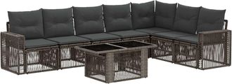 vidaXL Conjunto De Sof&aacute;s De Jard&iacute;n 8 Uds. Gris Y Gris Oscuro Vidaxl