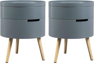 Woltu Woltu Comodino Da Camera Da Letto Cassettiera Contenitore Organizzatore Salotto 2x Grigio