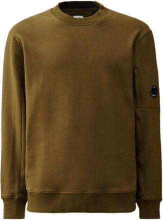 C.P. Company Diagonal Raised Fleece Crewneck Lens Sweatshirt - Heren - Sweatshirts - Groen - XL - Katoen - Hoodies & sweatvesten