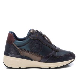 Xti Womens Leather Sneakers In Navy