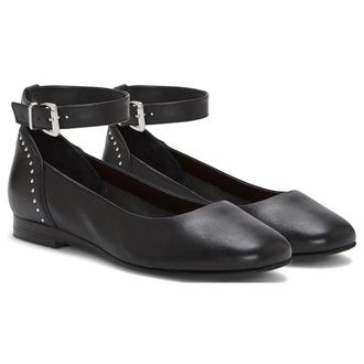 Lucky Brand Melsin WomensBlack Faux Leather Ankle Strap Flat Shoes HTAT1189