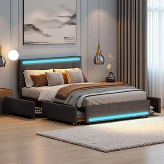 OEM Cama Doble 140x200 - Dise&ntilde;o Moderno - Rgb 16m - Recarga Por Usb - Cajones Espaciosos