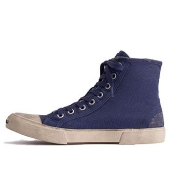 Balenciaga Paris Low Top Sneakers Indigo Destroyed Cotton and White Rubber 688752W3RC14990