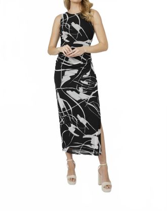 Frank Lyman Design Midi Knit Dress In Black/off White