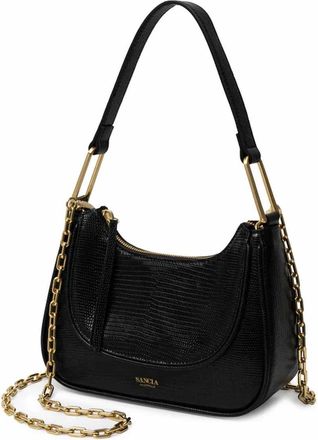 SANCIA Womens The Loja Shoulder Bag In Black Lizard