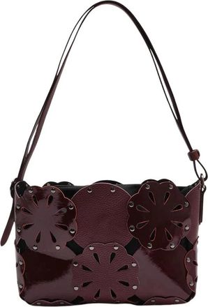 Maliparmi Leren Bloemen Tas - Dames - Schoudertassen - Rood - ONE Size - Leer - Tassen