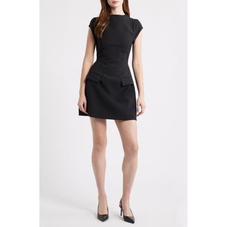 Odd Muse The Ultimate Muse Cap Sleeve Minidress in Black at Nordstrom, Size X-Small
