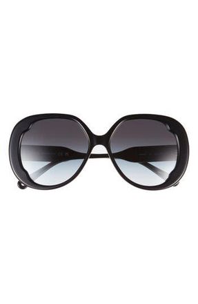 Chlo&eacute; 56mm Round Sunglasses in Black Black Grey at Nordstrom Rack