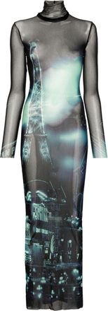 Jean Paul Gaultier mesh-design dress - women - Polyamide - L - Black