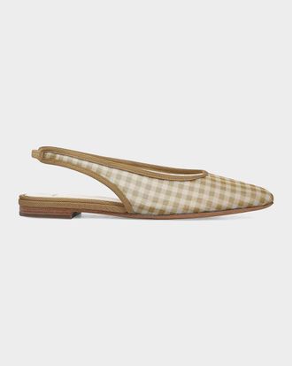 Vince Daphne II Gingham Mesh Slingback Flats