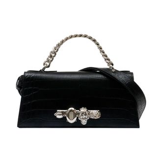 Alexander McQueen Jewelled Shoulder Mini - female - Alexander McQueen - Handbags - Black - ONE SIZE - Bags