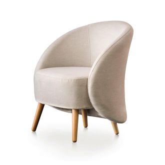 Talamo Italia Sill&oacute;n Dabdal, Sill&oacute;n De Dise&ntilde;o Para La Sala De Estar., 100% Made In Italy, Sill&oacute;n Relax En Tela Tapizada, Cm 70x60h80, Beige - Dmora