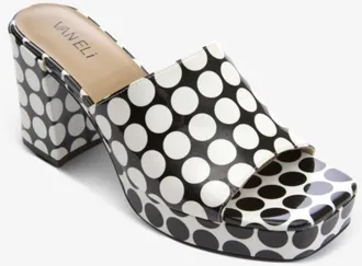 Vaneli Vaneli Moyra Sandals Womens Black White Polka Dot Block Heel VER1538