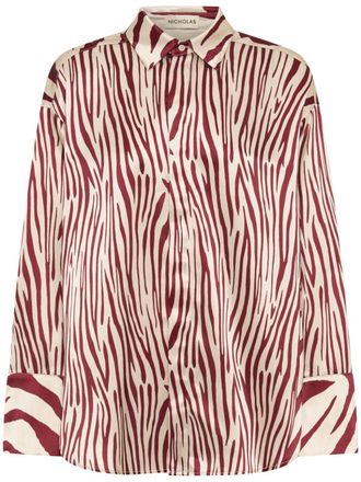 Nicholas Taja oversized button down shirt - Rosso