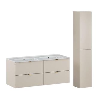 Petits Meubles Set de muebles con lavabo encastrado y columna estratificado 120cm