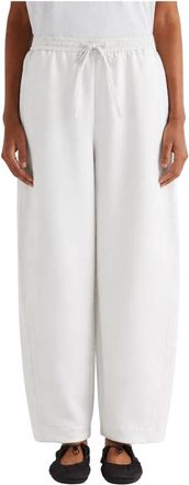 Meimeij Pantalon met Trekkoord en Elastische Tailleband - Dames - Wijde Broeken - Wit - 2XL - Broeken