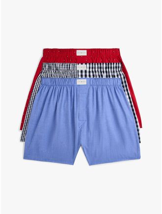 Tommy Hilfiger Mens Printed Woven Boxer 3-Pack - Multi - XL