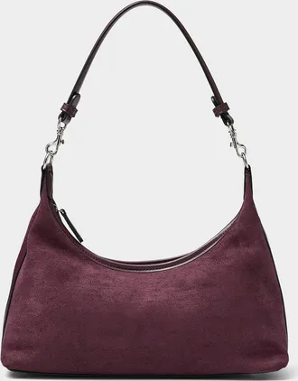 Simons Womens Velvety faux-suede shoulder bag