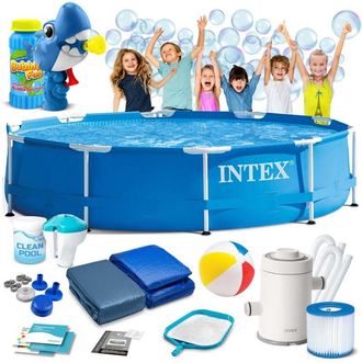 OEM Piscina De Jard&iacute;n Con Estructura 305 X 76 Cm 15 En 1 Intex 28202 + M&aacute;quina De Burbujas Gratis