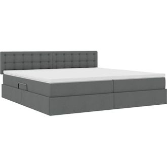 vidaXL Storage Bed with Mattress with Mattress Dark Grey 200 x 200 cm vidaXL