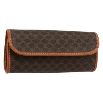 Celine Pre-owned Wallets, female, Brown, Size: ONE SIZE Pre-owned Macadam Canvas Pouch