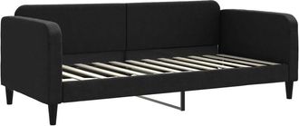 vidaXL Sof&aacute; Cama Sin Colch&oacute;n Tela Negro 90x200 Cm Vidaxl