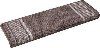 vidaXL Self-adhesive Stair Mats 15 pcs Brown 65 x 21 x 4 cm vidaXL