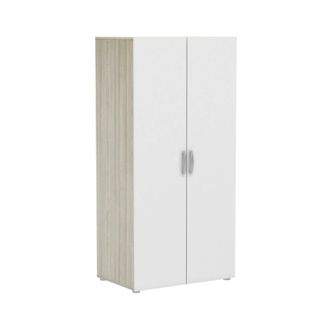 Dmora Armario 2 Puertas Ockhi, Muebles De Dormitorio, Vestidor, Armario De Ropa, 79x52 H166 Cm, Roble Y Blanco Mate - Dmora