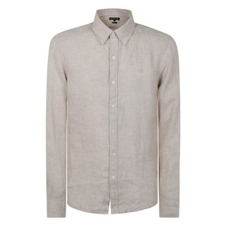 Michael Kors Heren, Overhemden, Beige, Maat: XL Linnen
