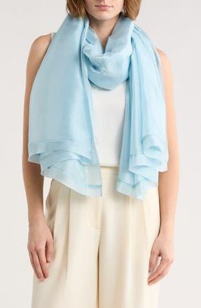Eileen Fisher Washed Silk Scarf in Pale Sky at Nordstrom Rack