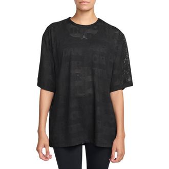 Nike Jordan Flight Boxy Semisheer Top in 010 Black at Nordstrom, Size X-Large