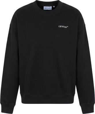 Off-white Trui met subtiele borduring - Heren - Sweatshirts - Zwart - S - Katoen - Hoodies & sweatvesten