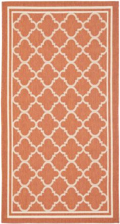 Safavieh Alfombra enrejado de polipropileno naranja/blanco, 122 x 170 cm