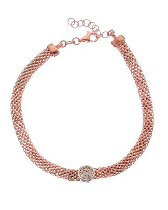 Meshmerise 18K Over Silver 0.07 Ct. Tw. Diamond Bracelet