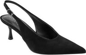 Marc Fisher Reynna Pointed Toe Slingback Pump in Black Suede at Nordstrom Rack, Size 6.5
