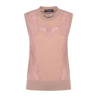 Dolce & Gabbana Stijlvolle Tank Top - Dames - Tops zonder mouwen - Roze - 2XL - Tops