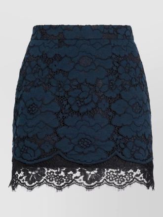 Patou high waist midi skirt silk lace