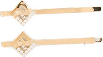 Fendi FF Crystal-embellished Hair Clips (set Of Two)