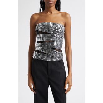 Area Disco Ball Strapless Top in Black at Nordstrom, Size X-Small