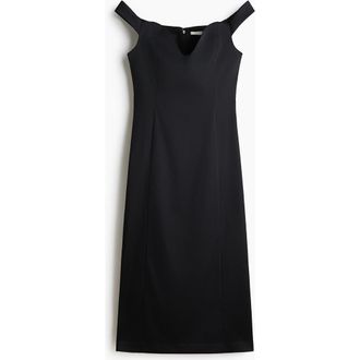 H&M Fitted Off-the-shoulder Dress in Black at Nordstrom, Size X-Small