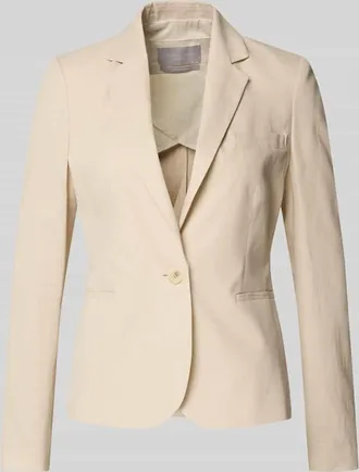 Christian Berg Regular Fit Blazer aus Leinen-Mix mit Paspeltaschen in Sand, Gr&ouml;&szlig;e 36