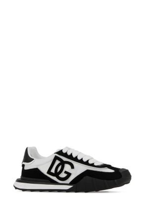 Dolce & Gabbana Two-Tone Canvas and Suede Sneaker - Black