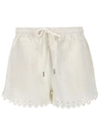 Isabel Marant Balyme Scalloped Eyelet Cotton Shorts