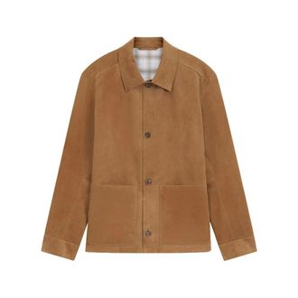 HUGO BOSS Jassen, Heren, Bruin, S, Leer, C-Mandrian Leren Jas