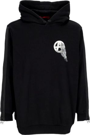 Acupuncture Skulled Logo Lichtgewicht Hoodie Zwart - Heren - Hoodies - Zwart - S - Katoen - Hoodies & sweatvesten