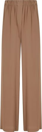 Federica Tosi Hazelnut Fluid Elastic-Waistband Acetate-Blend Formal Pants