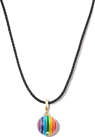 Lauren Rubinski 14K Yellow Gold Striped Pendant Necklace - Womens - Gold