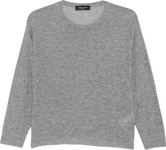 Fabiana Filippi Round-neck Truien - Dames - Ronde hals truien - Grijs - L - Wol - Truien & Vesten