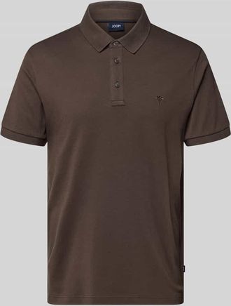 Joop Modern Fit Poloshirt mit Logo-Stitching Modell Primo in Schoko, Gr&ouml;&szlig;e XXL