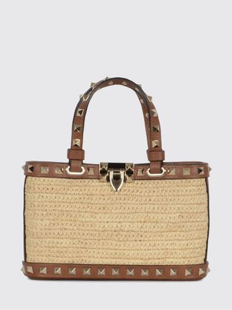 Valentino Garavani Borsa Rockstud Valentino Garavani in rafia e pelle